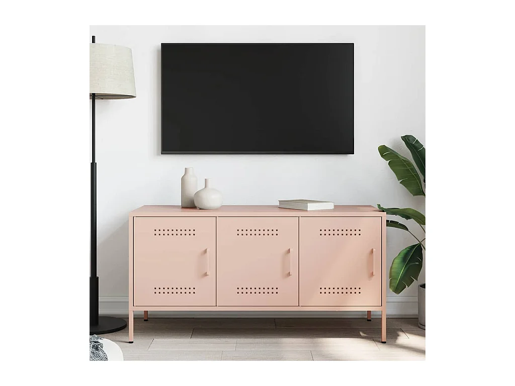 Mueble de TV | Mueble de salón de acero rosa 100,5x39x50,5 cm