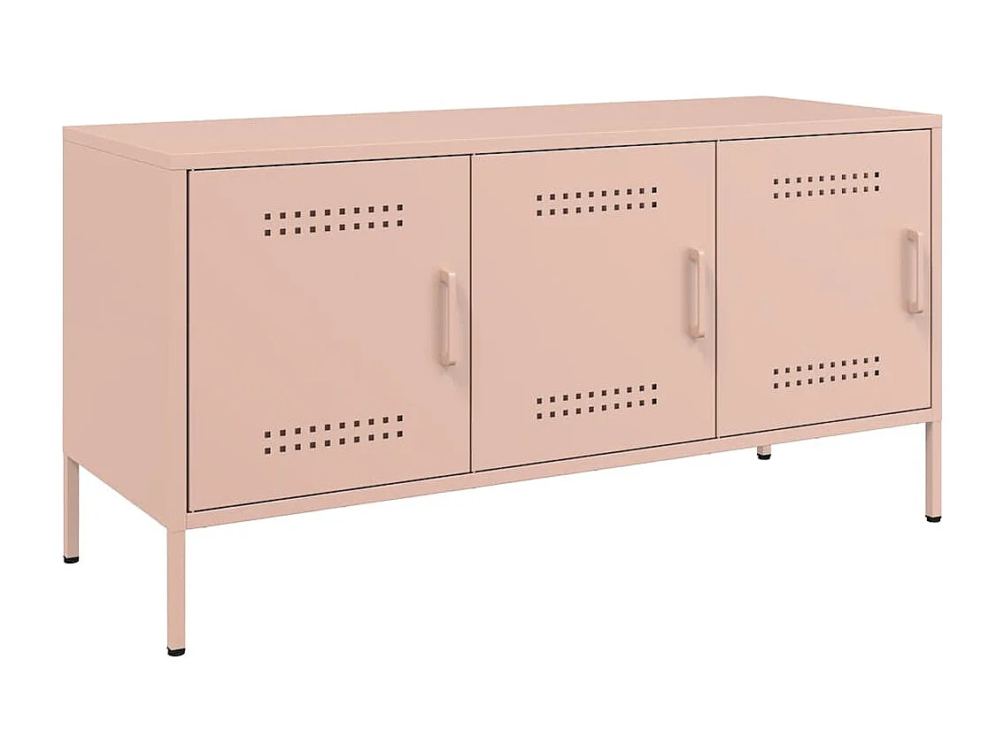 Meuble TV | Banc TV | Armoire TV rose 100,5x39x50,5 cm acier