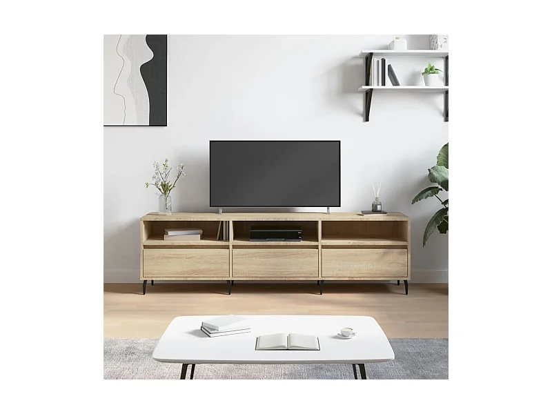 Mueble de TV | Mueble de salón madera contrachapada roble Sonoma 150x30x44,5 cm