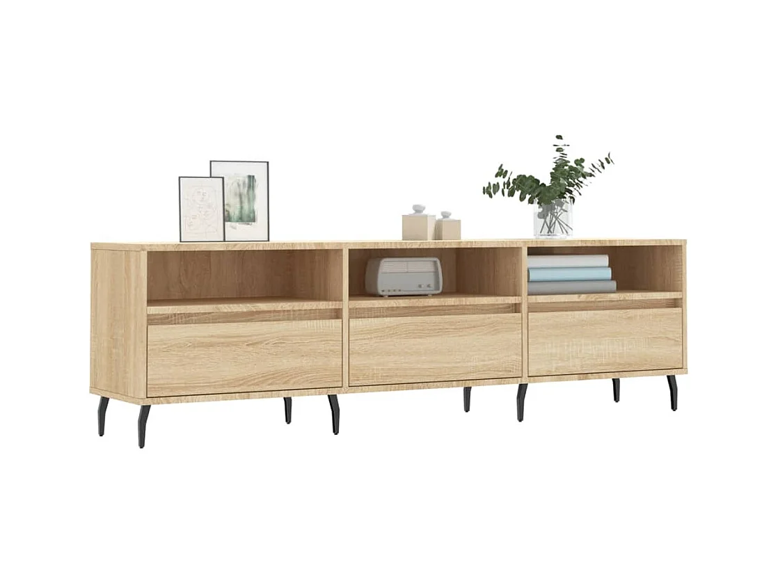 Mueble de TV | Mueble de salón madera contrachapada roble Sonoma 150x30x44,5 cm