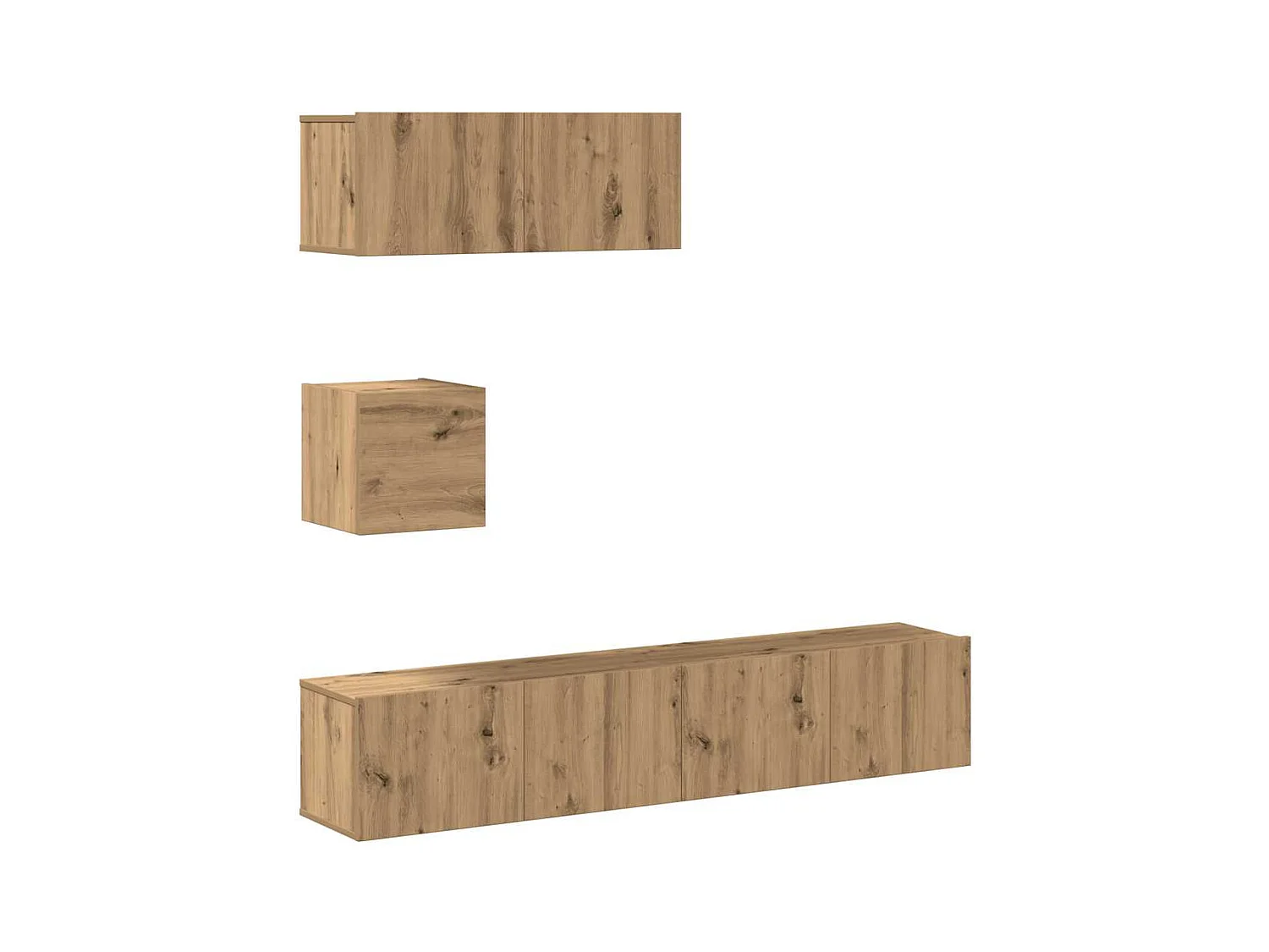 Ensemble de meuble TV | Banc TV | Armoire TV mural 4 pcs chêne artisanal