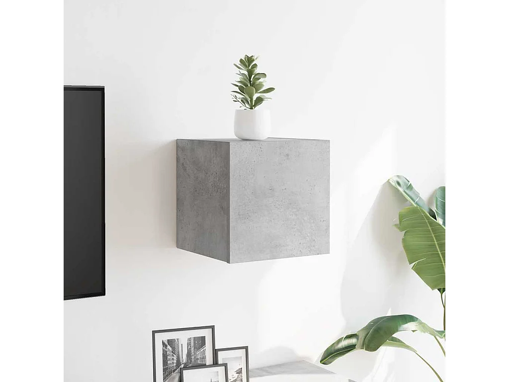 Mueble TV | Mueble de salón de pared gris hormigón 30,5x30x30 cm