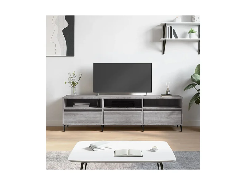 Meuble TV | Banc TV | Armoire TV sonoma gris 150x30x44,5 cm bois d'ingénierie