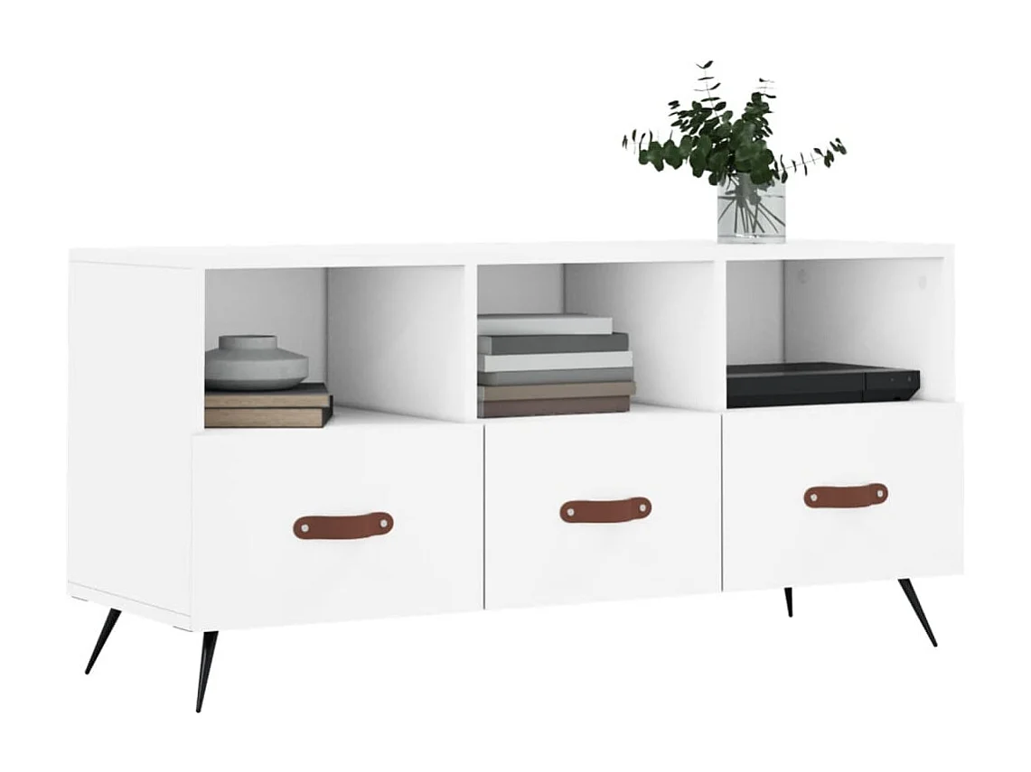 Meuble TV | Banc TV | Armoire TV blanc 102x36x50 cm bois d'ingénierie