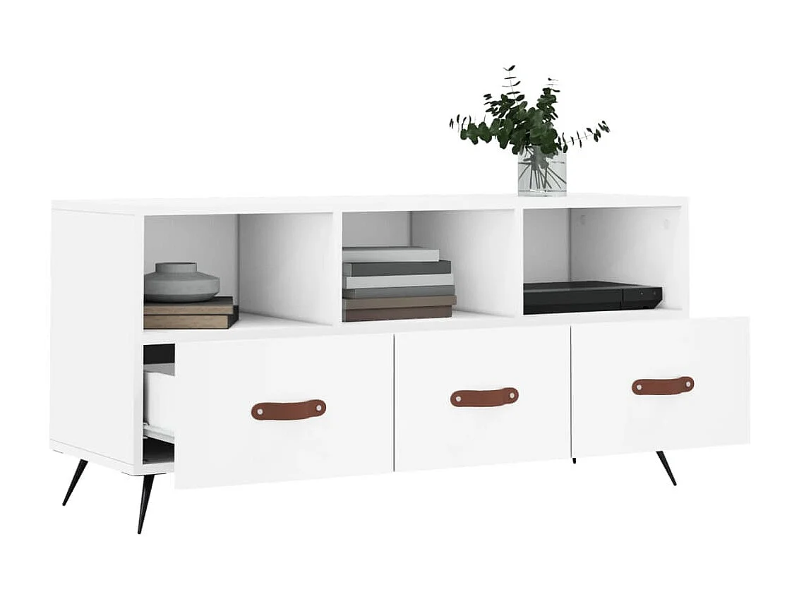 Meuble TV | Banc TV | Armoire TV blanc 102x36x50 cm bois d'ingénierie