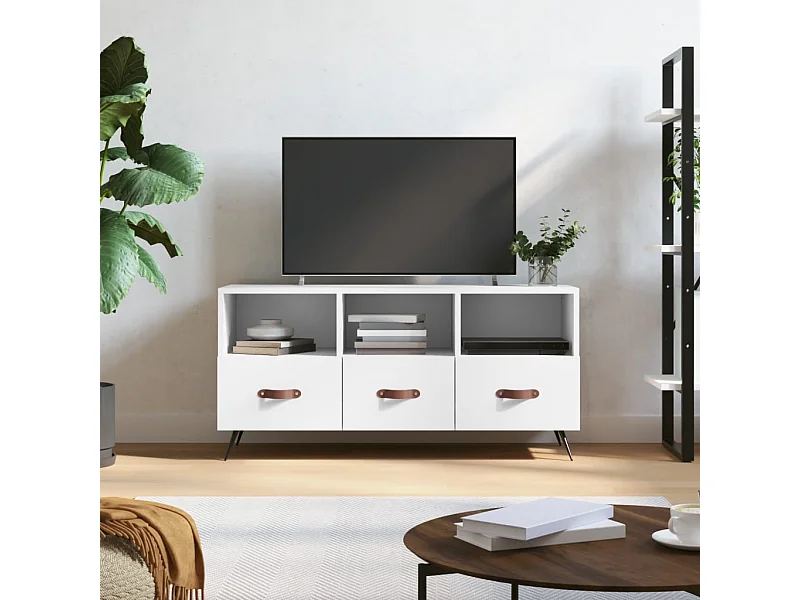 Meuble TV | Banc TV | Armoire TV blanc 102x36x50 cm bois d'ingénierie
