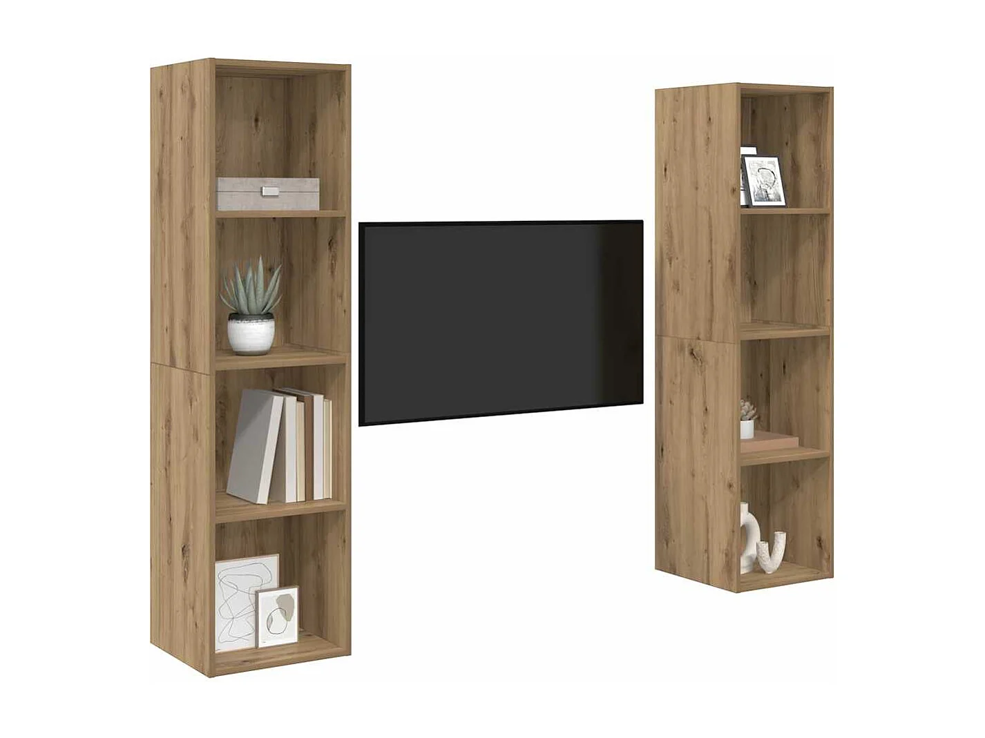 Mobile TV | Armadietto TV 2 pcs Marrone 37 x 37 x 142.5 cm Legno multistrato