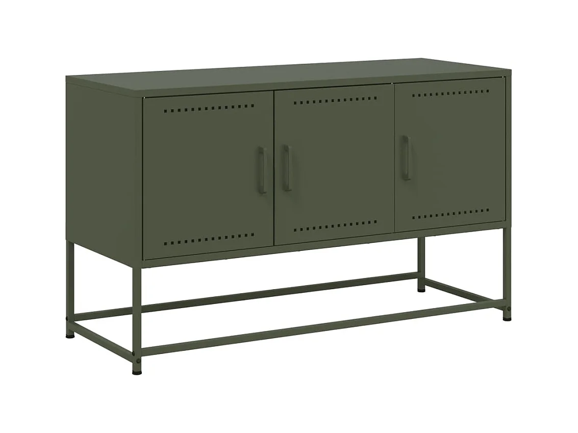 Mueble para TV  | Gabinete de TV |  Mueble de salón de acero verde oliva 100,5x39x60,5 cm