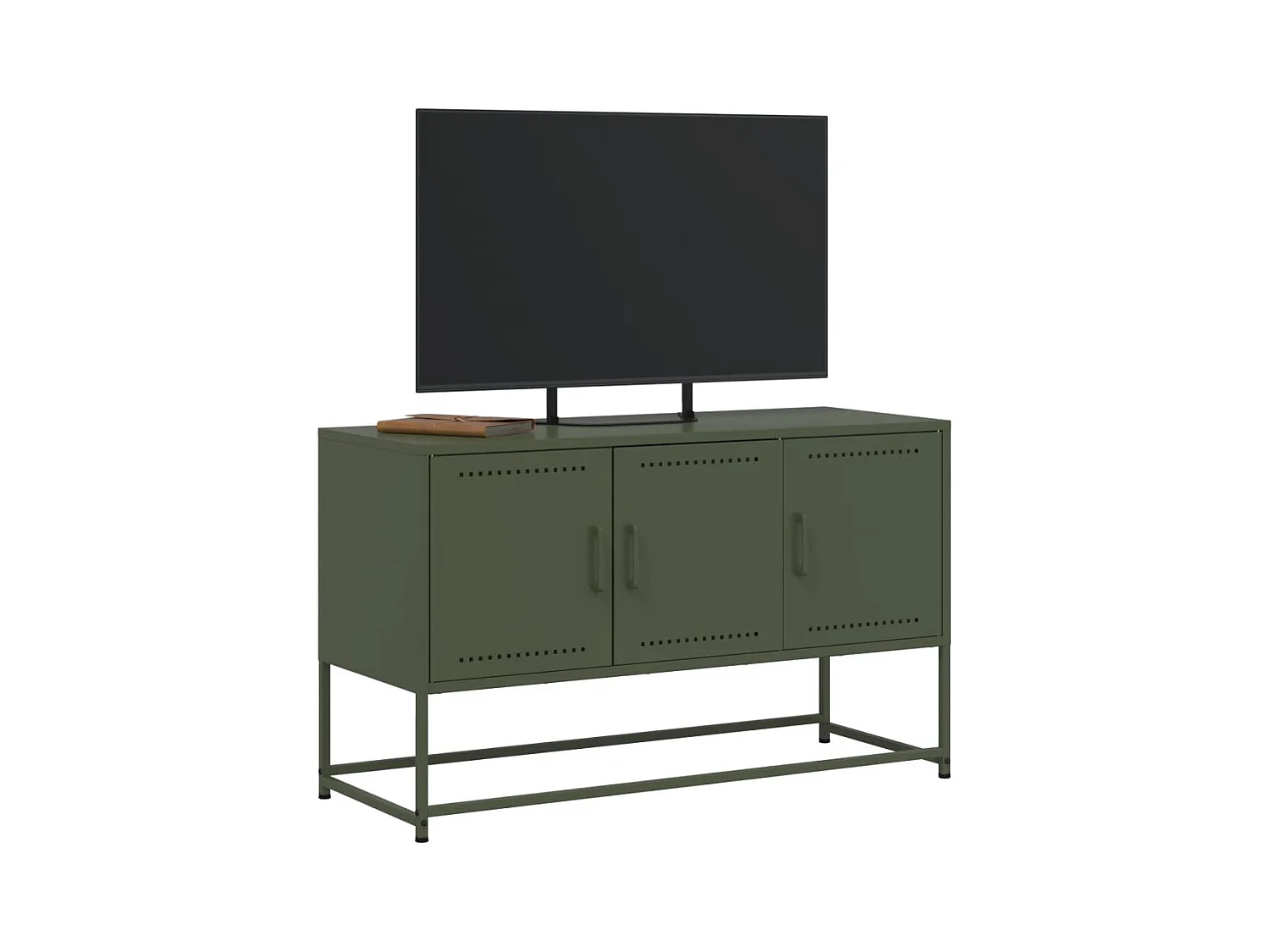 Mueble para TV  | Gabinete de TV |  Mueble de salón de acero verde oliva 100,5x39x60,5 cm