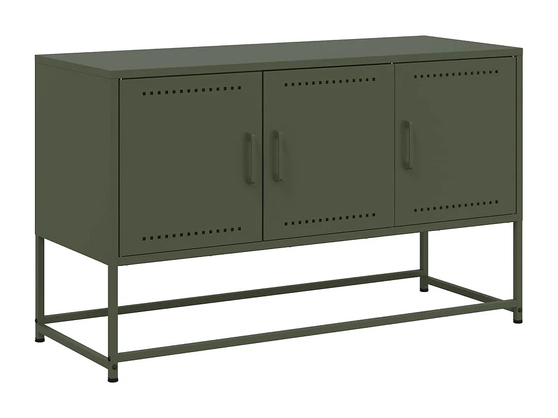 Meuble TV | Banc TV | Armoire TV vert olive 100,5x39x60,5 cm acier