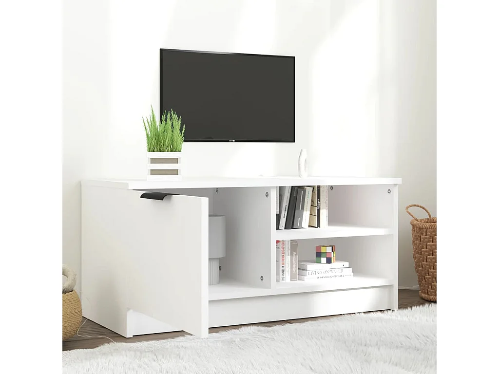 Mueble para TV  | Gabinete de TV |  Mueble de salón madera contrachapada blanco 80x35x36,5 cm