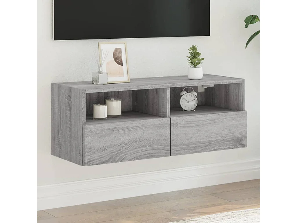 Meuble TV | Banc TV | Armoire TV mural sonoma gris 80x30x30 cm bois d'ingénierie