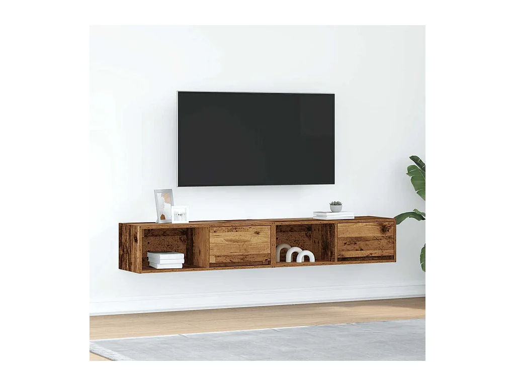 Muebles de TV | Gabinetes de TV |  Muebles de salón 2 uds 80x31x25,5 cm Madera ingeniería envejecida