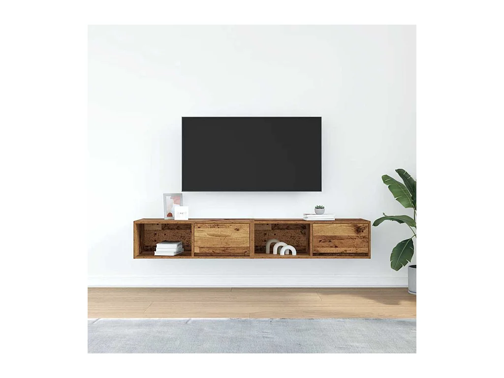 Muebles de TV | Gabinetes de TV |  Muebles de salón 2 uds 80x31x25,5 cm Madera ingeniería envejecida