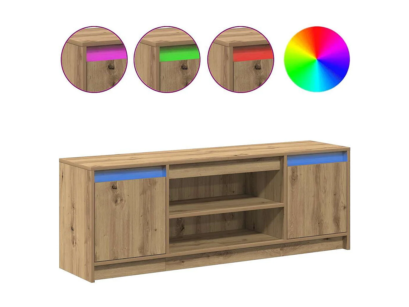 Gabinete de TV | Mueble de TV | Mueble de salón Marrón 139.5 x 34 x 50 cm Madera contrachapada