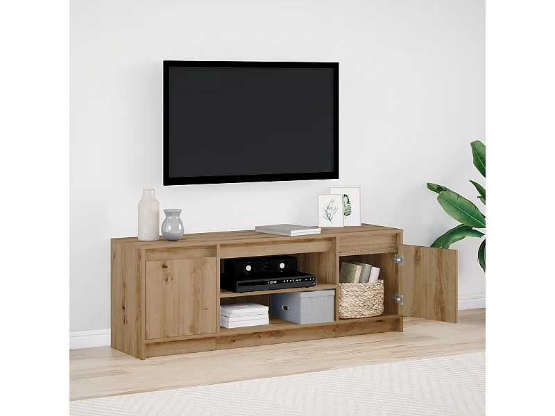 Gabinete de TV | Mueble de TV | Mueble de salón Marrón 139.5 x 34 x 50 cm Madera contrachapada