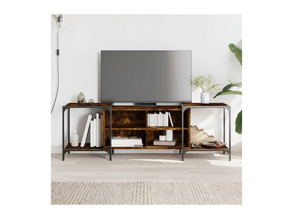 Mueble de TV | Mueble de salón madera de ingeniería roble ahumado 153x37x50 cm