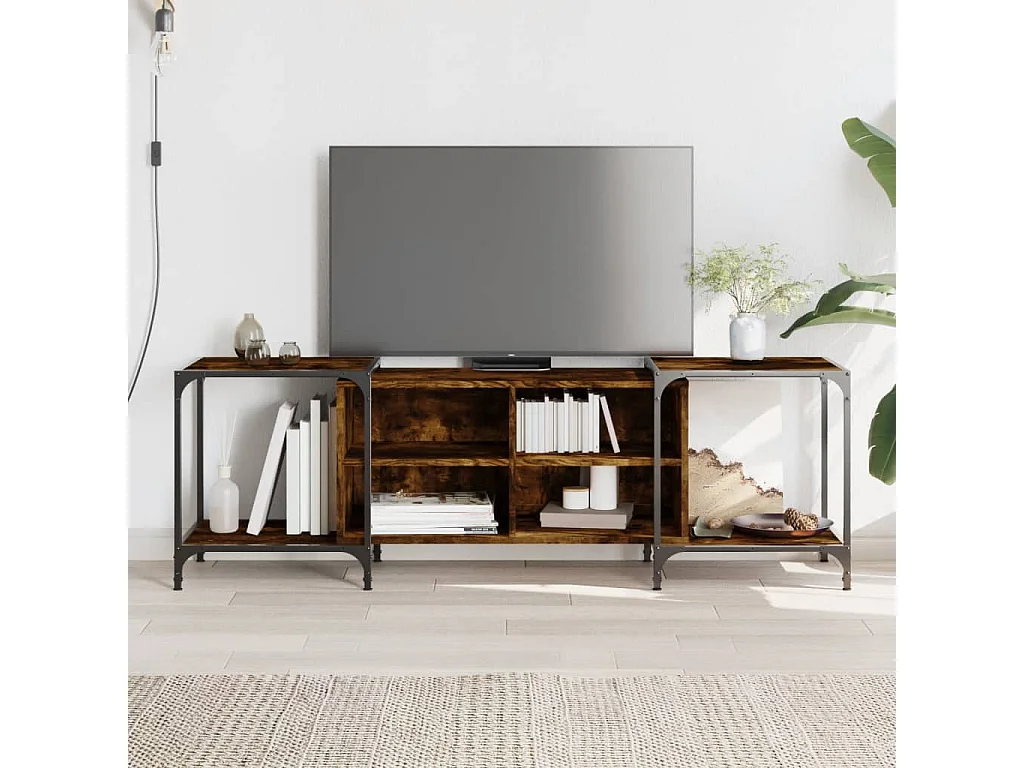 Meuble TV | Banc TV | Armoire TV chêne fumé 153x37x50 cm bois d'ingénierie