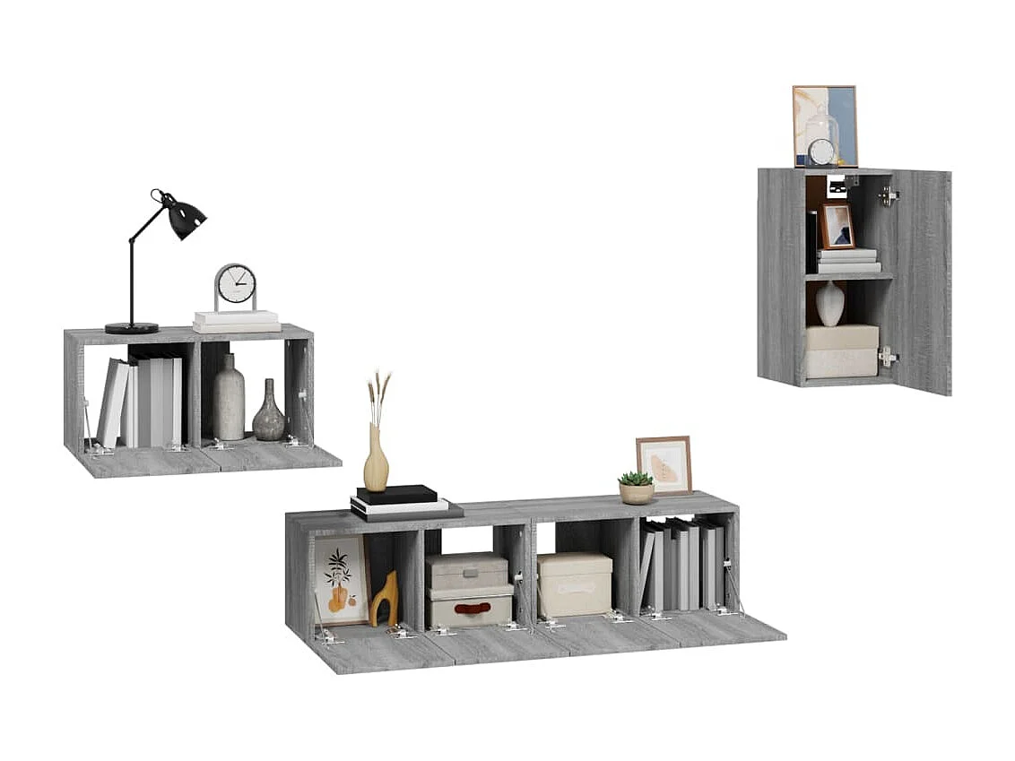 Ensemble de meubles TV | Bancs TV | Armoires TV 4 pcs Sonoma gris Bois d'ingénierie