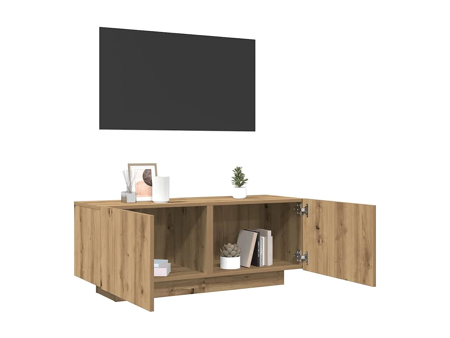 Tv-meubel | Tv-Bank | TV-kast100x35x40 cm bewerkt hout artisanaal eikenkleurig