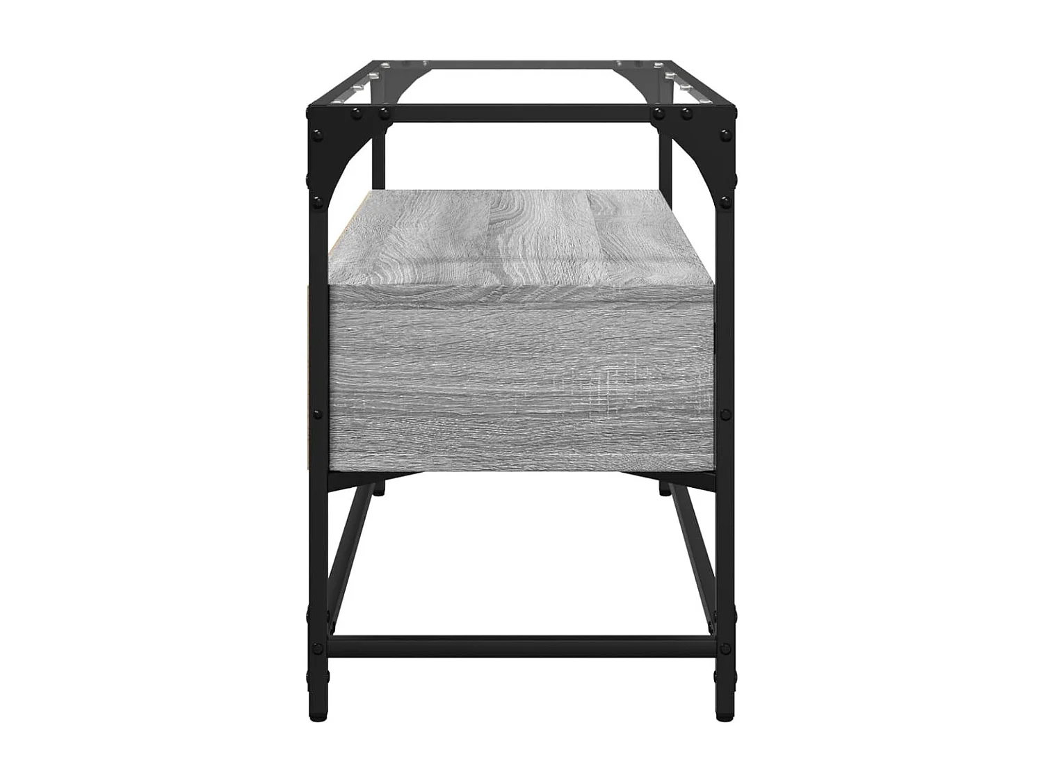 Meuble TV | Banc TV | Armoire TV avec dessus en verre sonoma gris bois d'ingénierie