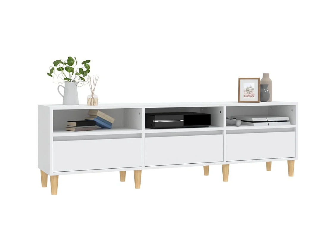 Mueble de TV | Mueble de salón madera contrachapada blanco 150x30x44,5 cm