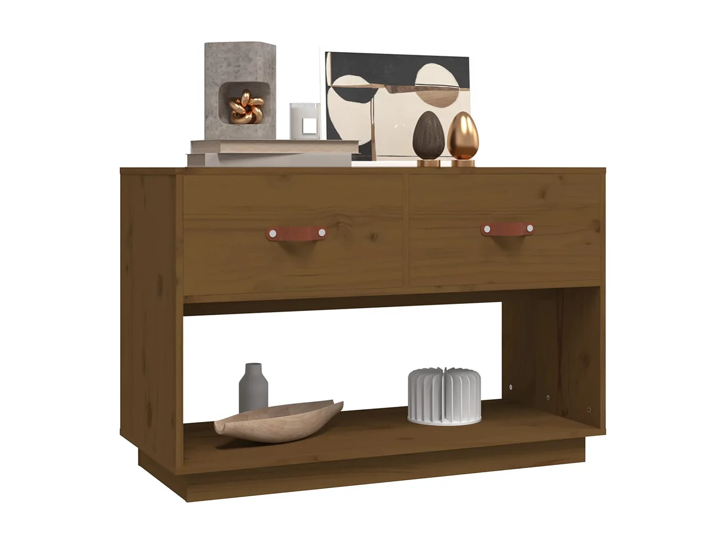 Mueble de TV | Mueble de salón madera maciza de pino marrón miel 90x40x60 cm