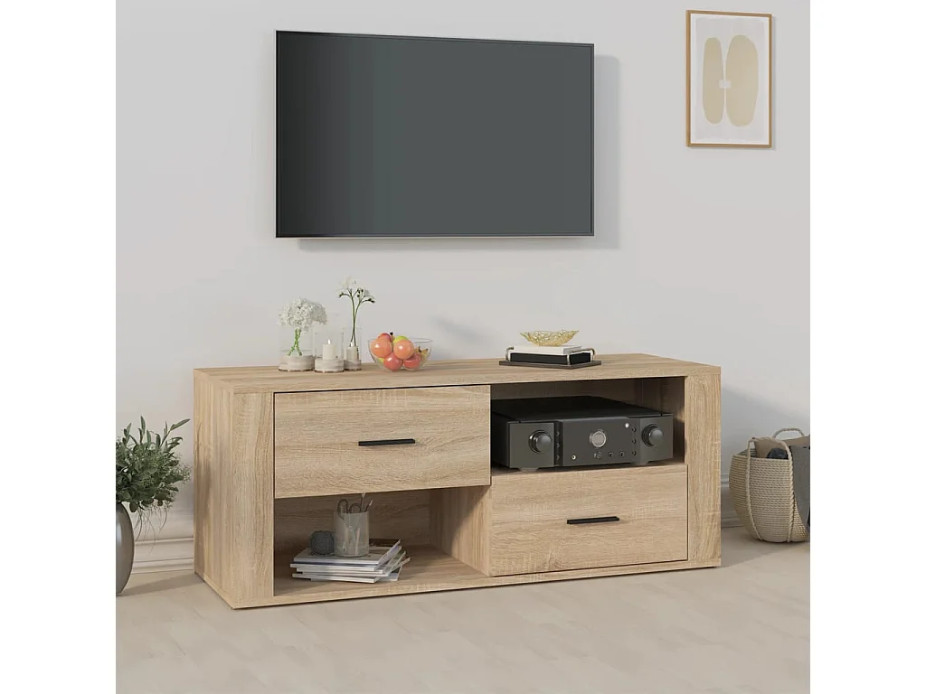 Meuble TV | Banc TV | Armoire TV Chêne sonoma 100x35x40 cm Bois d'ingénierie