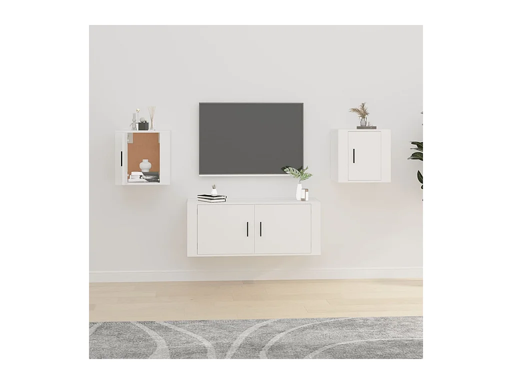 Meubles TV | Bancs TV | Armoires TV muraux 2 pcs Blanc 40x34,5x40 cm
