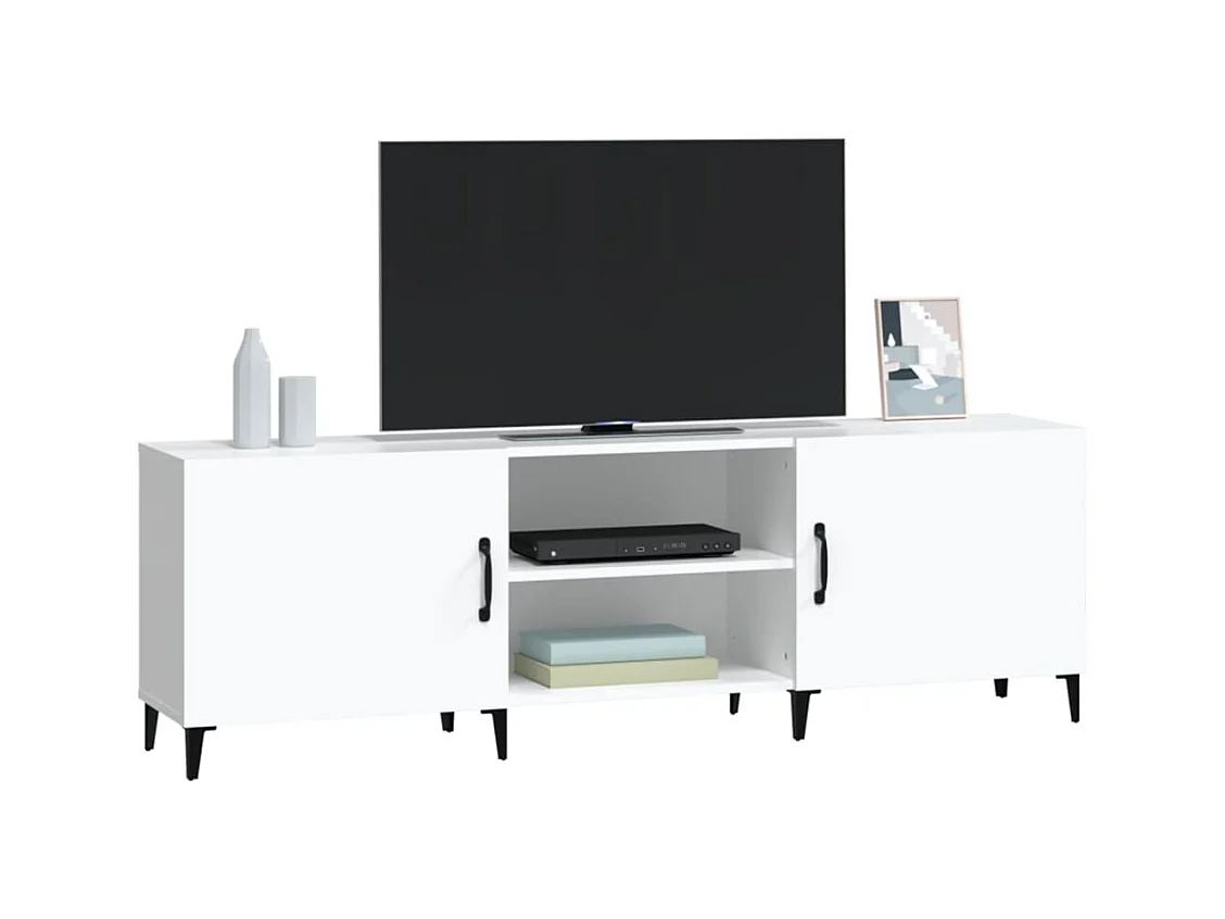 Mueble para TV  | Gabinete de TV |  Mueble de salón madera de ingeniería blanco 150x30x50 cm