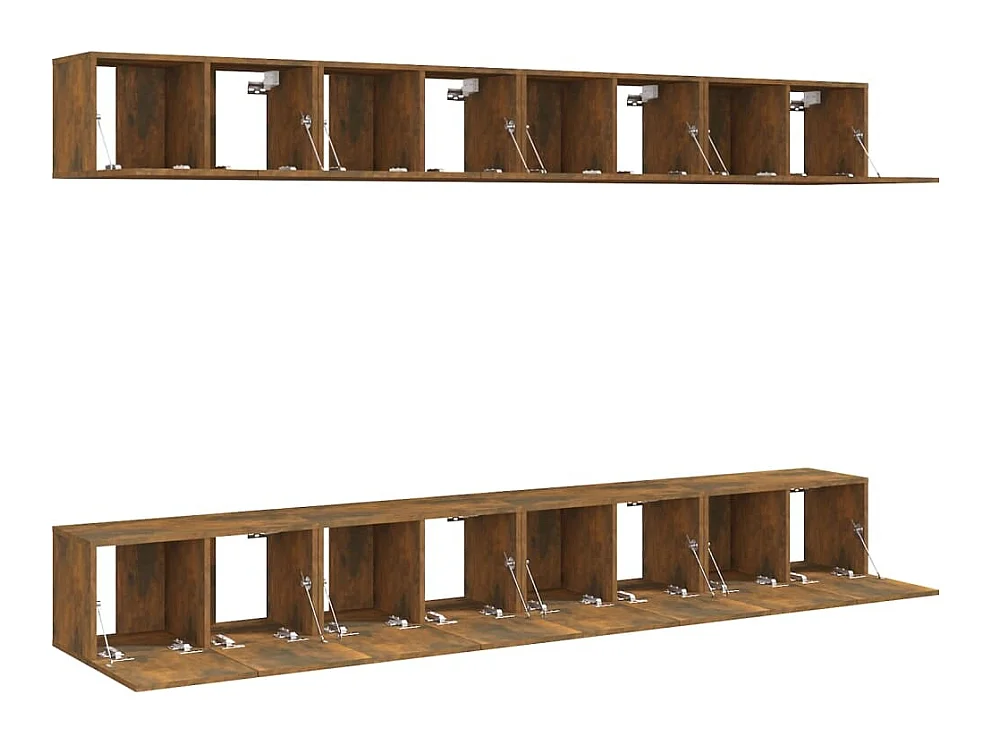 Muebles de TV | Gabinetes de TV |  Muebles de salón 8 piezas madera color roble ahumado 60x30x30 cm