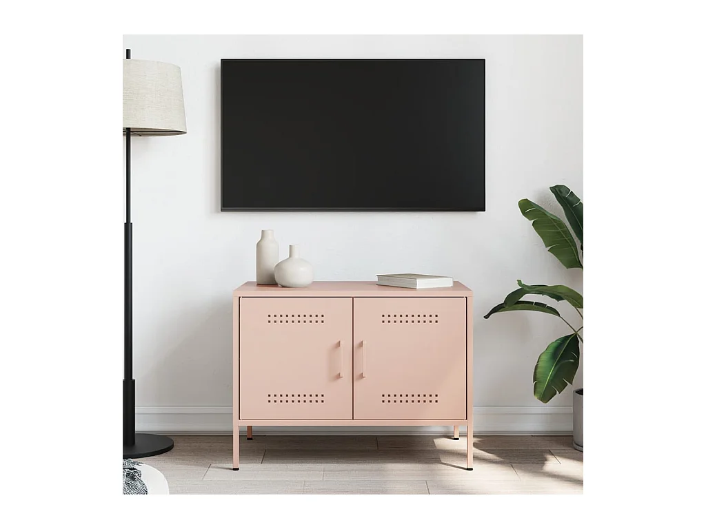 Mueble de TV | Mueble de salón acero rosa 68x39x50,5 cm