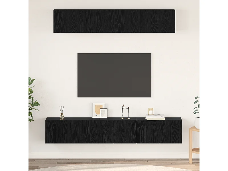 Ensemble meuble TV | Banc TV | Armoire TV Autre 5 pcs Chêne Noir 80 x 30 x 30 cm