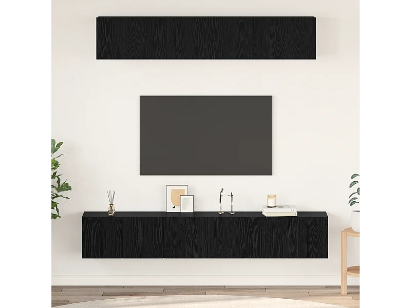 Ensemble meuble TV | Banc TV | Armoire TV Autre 5 pcs Chêne Noir 80 x 30 x 30 cm
