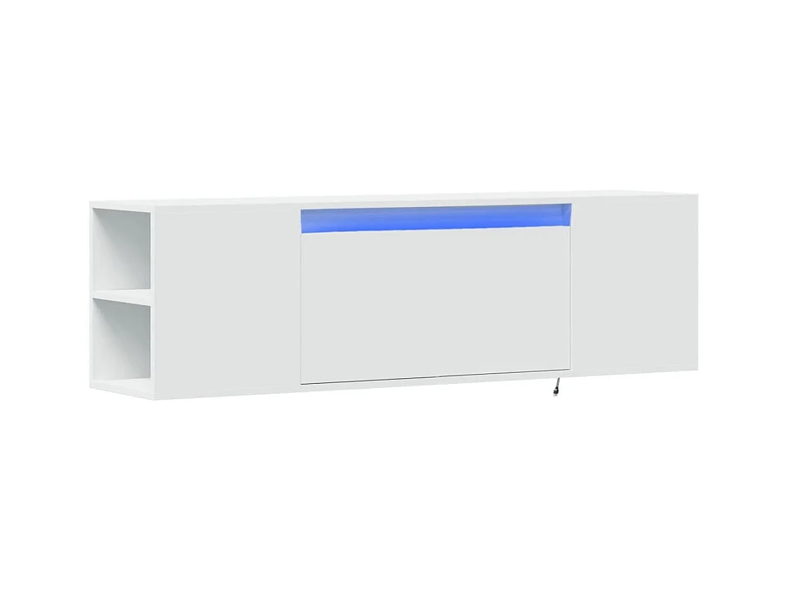 Tv-wandmeubel | TV-kast | Tv-Bank met LED-verlichting 135x31x39,5 cm wit