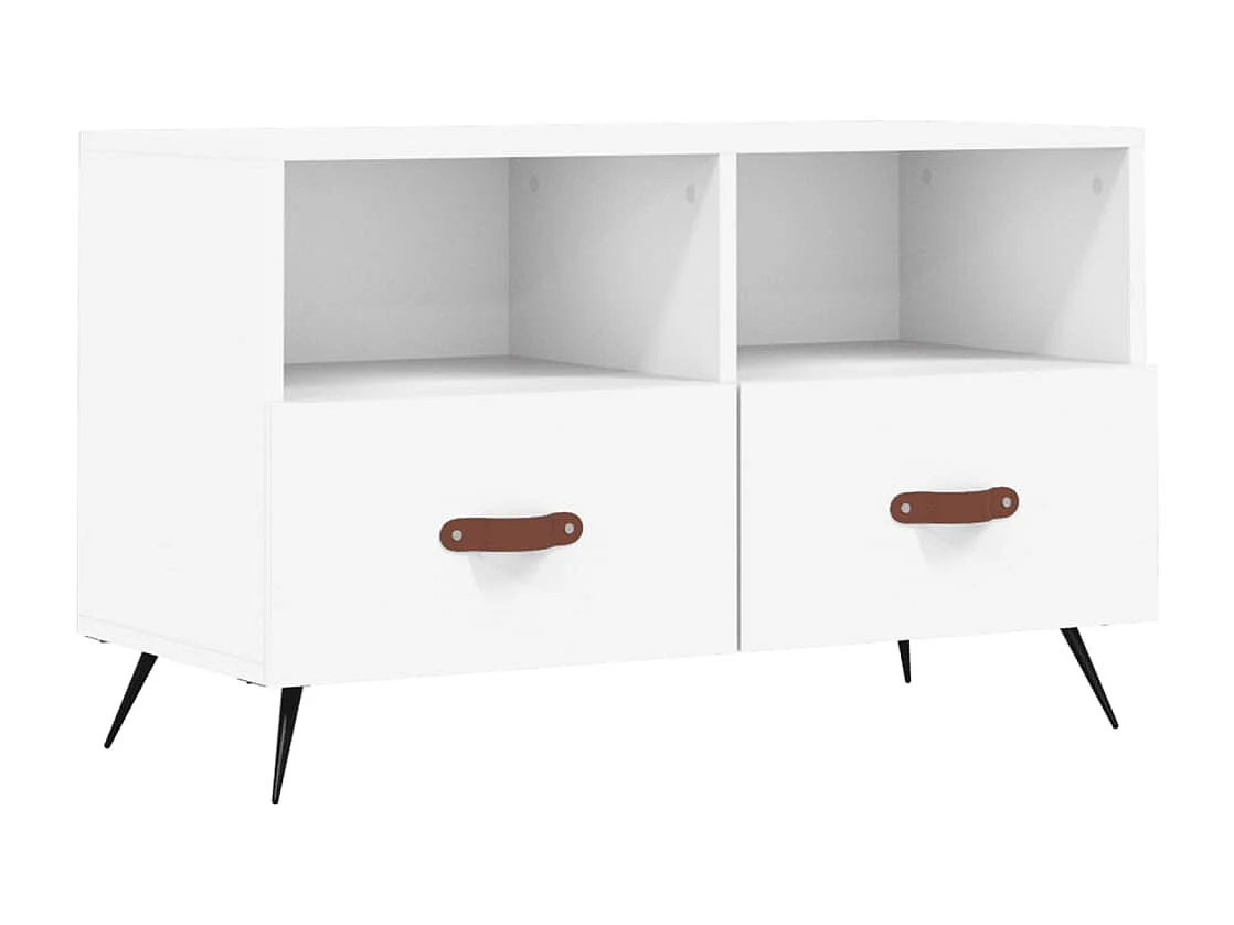 Mueble para TV  | Gabinete de TV |  Mueble de salón madera contrachapada blanco 80x36x50 cm