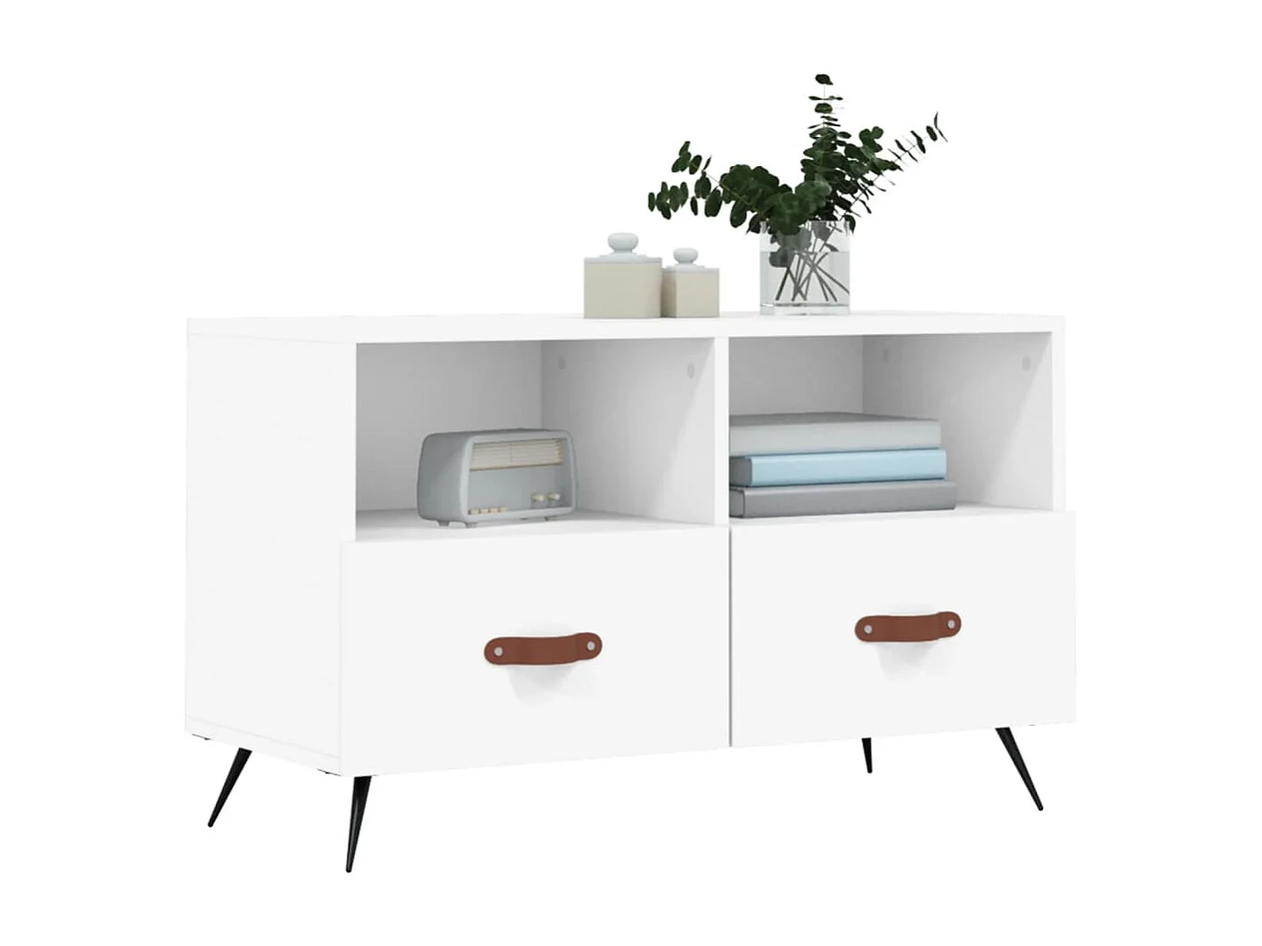 Mueble para TV  | Gabinete de TV |  Mueble de salón madera contrachapada blanco 80x36x50 cm