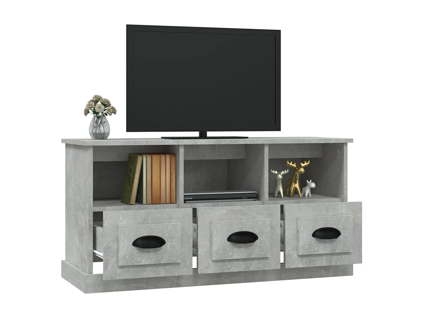 Mueble para TV  | Gabinete de TV |  Mueble de salón madera contrachapada gris hormigón 100x35x50 cm