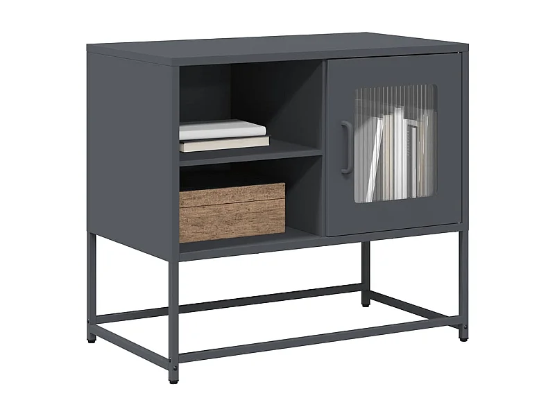 Meuble TV | Banc TV | Armoire TV anthracite 68x39x60,5 cm acier