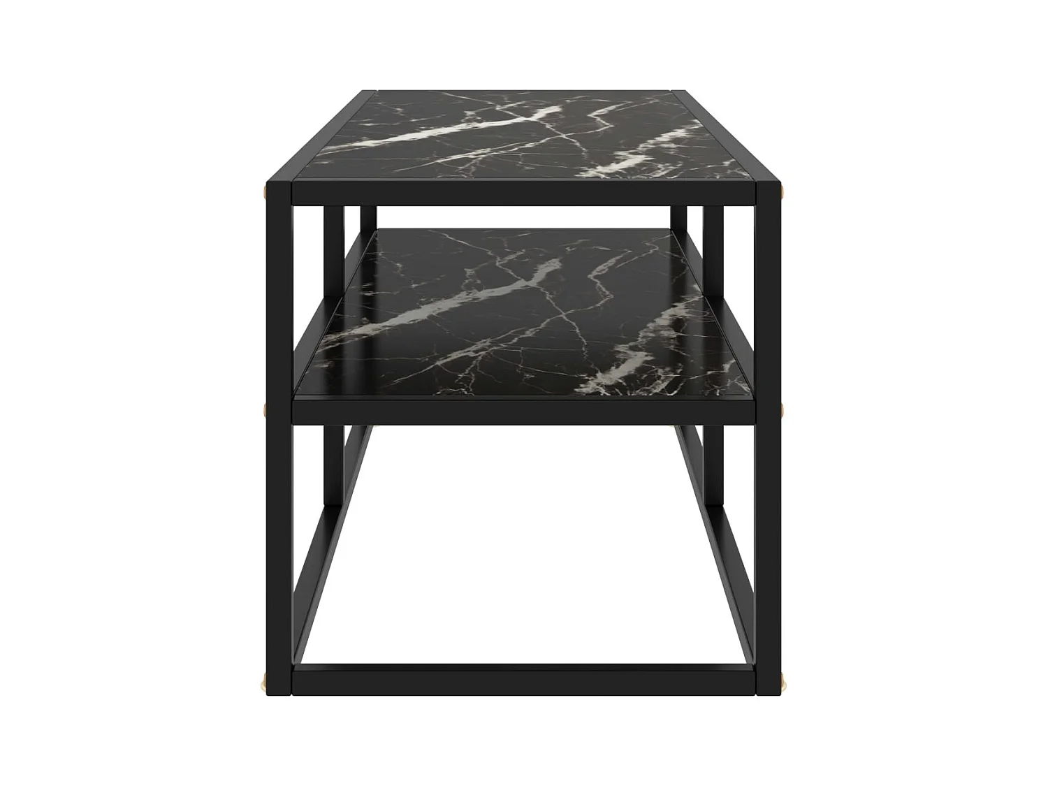 Mueble para TV  | Gabinete de TV |  Mueble de salón negro con vidrio de mármol negro 100x40x40 cm