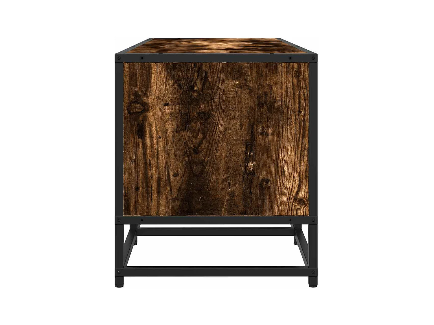 Mueble TV | Gabinete de TV | Mueble de salón metal y madera ingeniería roble humo 160x35x41 cm