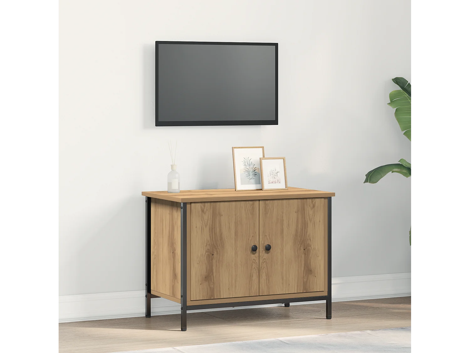 Tv-meubel | Tv-Bank | TV-kastArtisan Eiken Spaanplaat 60 x 35 x 45 cm TV-meubel