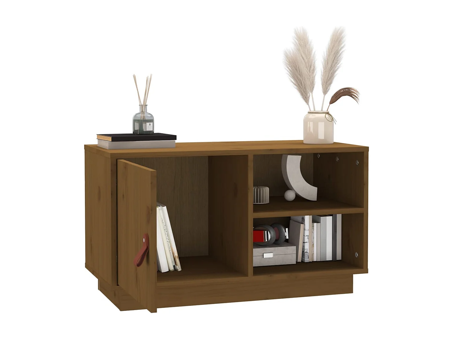 Meuble TV | Banc TV | Armoire TV Marron miel 70x34x40 cm Bois de pin massif
