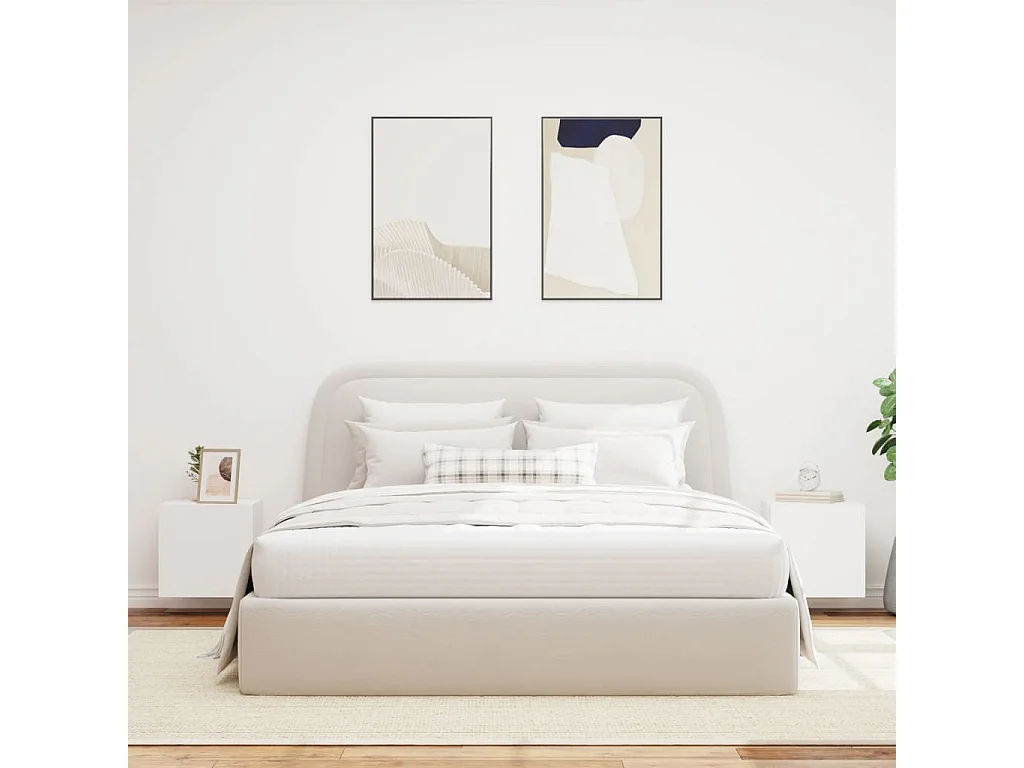 Meubles TV | Bancs TV | Armoires TV muraux avec lumières LED 2 pcs blanc 40,5x35x40 cm