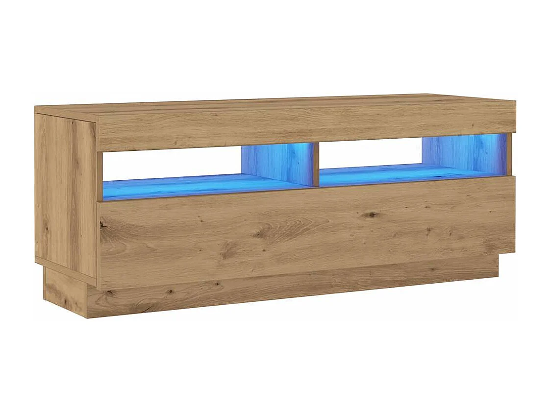 Meuble TV | Banc TV | Armoire TV avec lumières LED chêne artisanal bois d'ingénierie