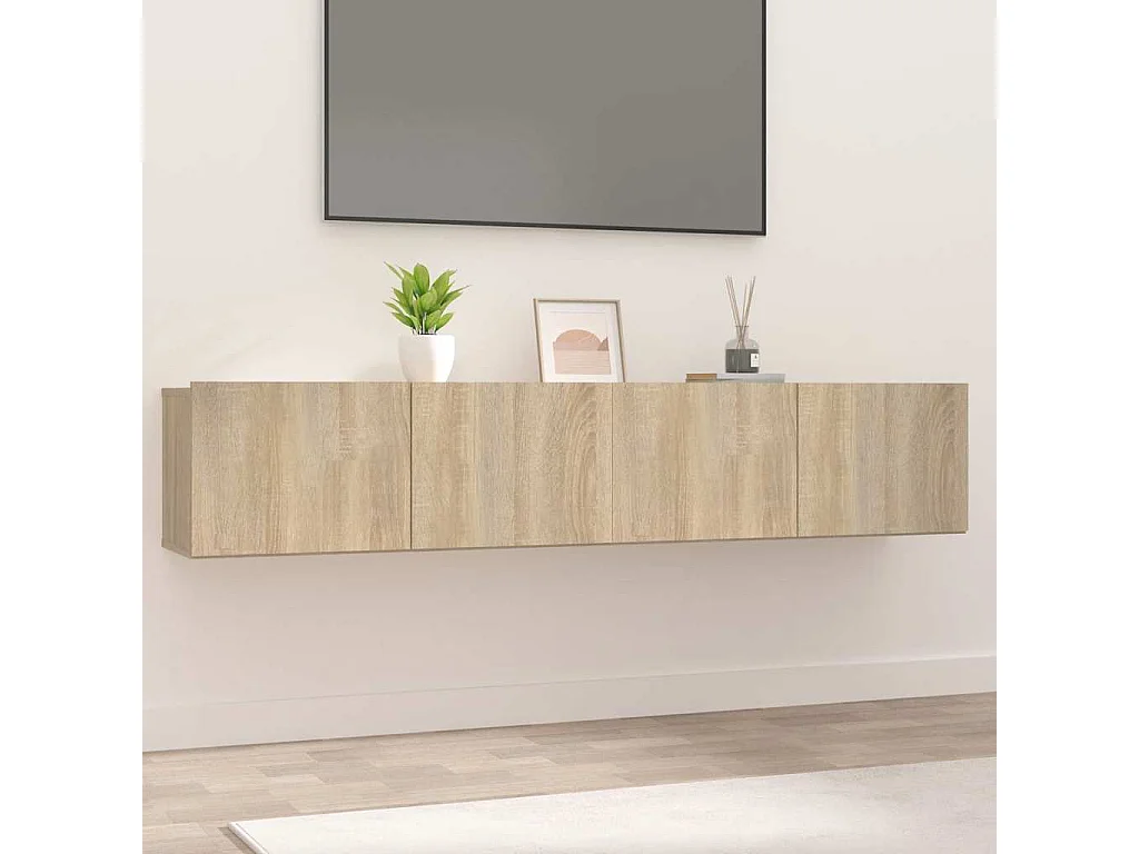 Meubles TV | Bancs TV | Armoires TV 2 pcs chêne sonoma 80x30x30 cm bois d'ingénierie