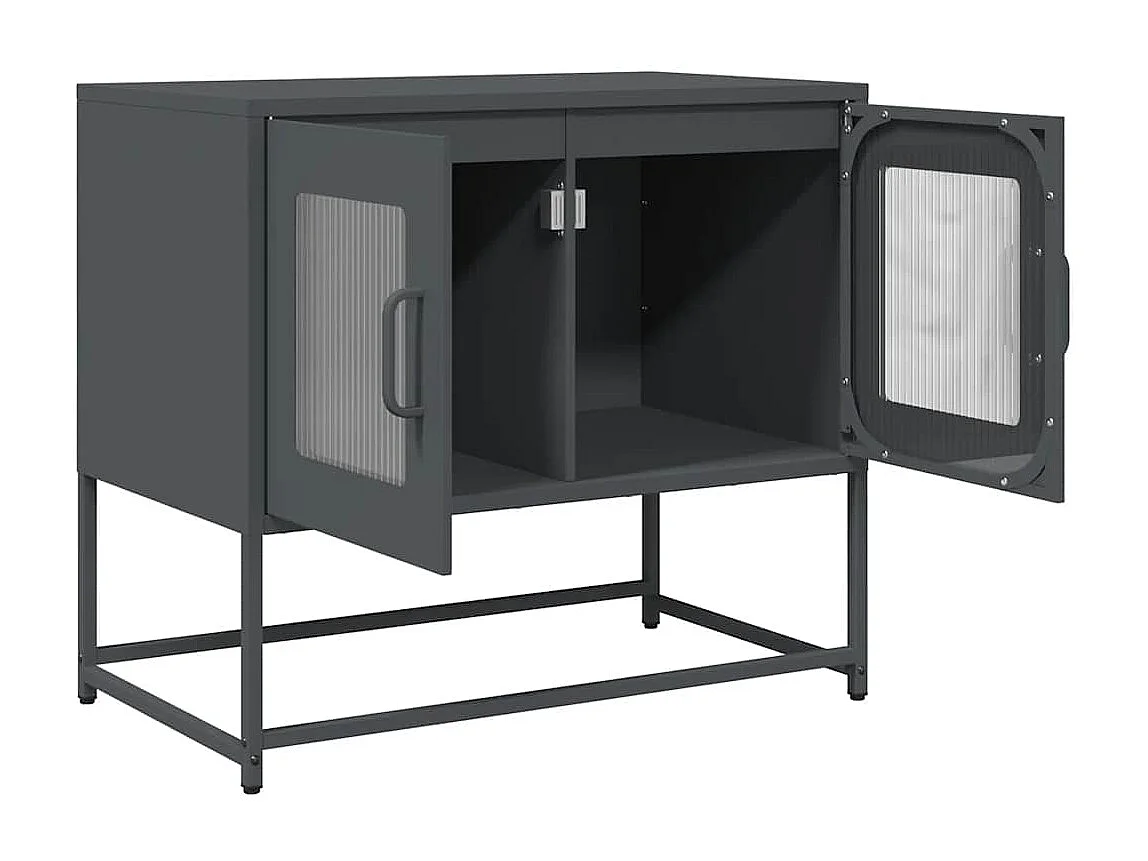 Mueble para TV  | Gabinete de TV |  Mueble de salón acero laminado en frío antracita 68x39x60,5 cm