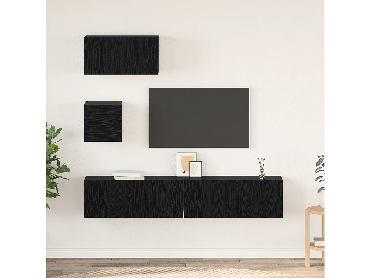 Ensemble meuble TV | Banc TV | Armoire TV 4 pcs Chêne noir 80 x 30 x 30 cm