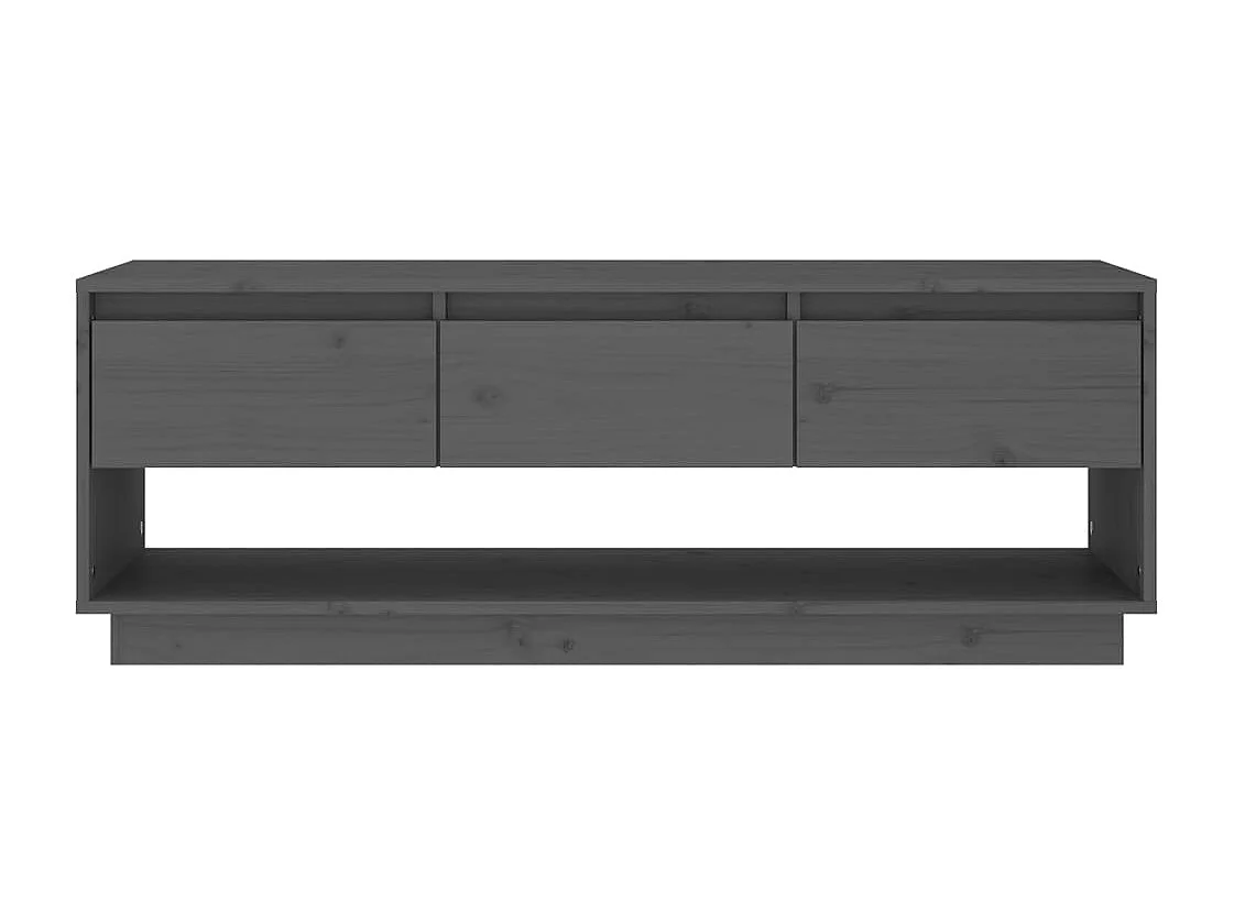 Mueble de TV | Mueble de salón de madera maciza de pino gris 110,5x34x40 cm