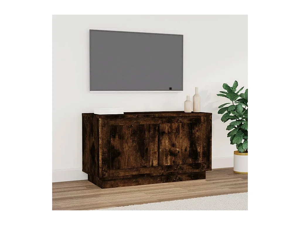 Mueble para TV  | Gabinete de TV |  Mueble de salón madera contrachapada roble ahumado 80x35x45 cm